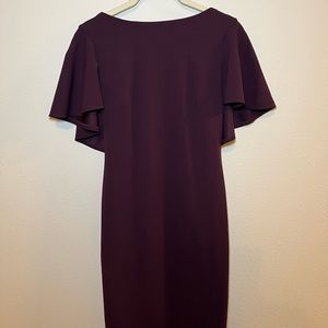 Calvin Klein purple egg plant ruffle dress SZ 2